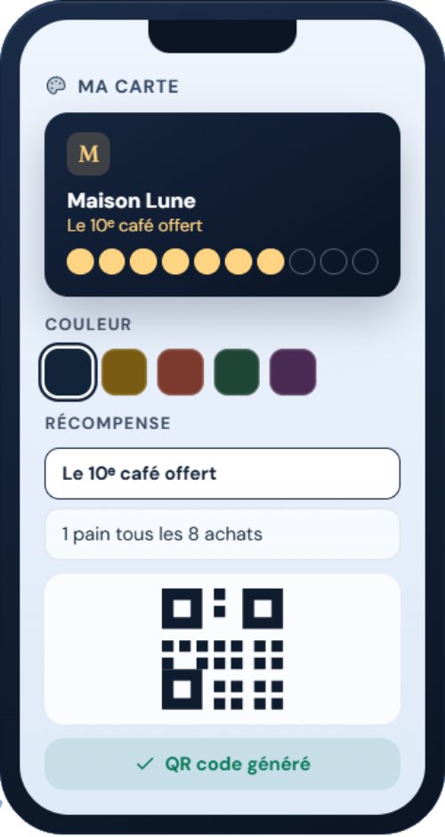 Personnalisation de la carte de fidélité dans Cartia